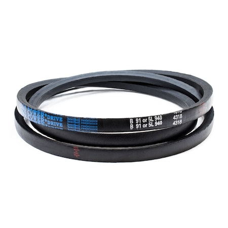 D&D B91/5L940 Classical V-Belt, 94 in Outside Length, 21/32 in Top Width, 1 Ribs B91/5L940